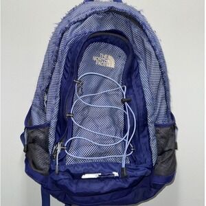 The North Face Jester Backpack Blue‎ Check Pattern T196 T596 Hiking School Bag